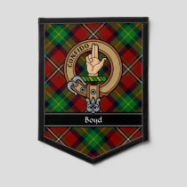 Clan Boyd Crest over Tartan Pennant
