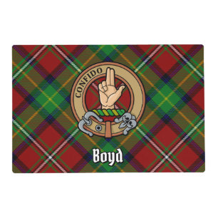 Clan Boyd Crest over Tartan Placemat