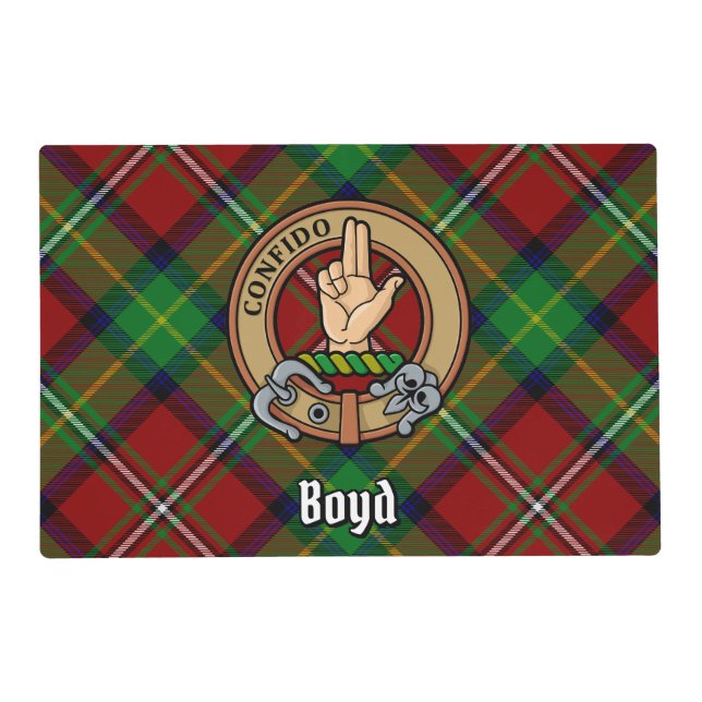 Clan Boyd Crest over Tartan Placemat (Front)