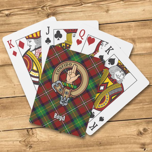 Clan Boyd Crest over Tartan Poker Cards (Creator Uploaded)