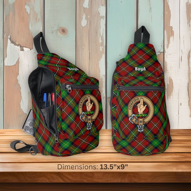 Clan Boyd Crest over Tartan Sling Bag (Creator Uploaded)