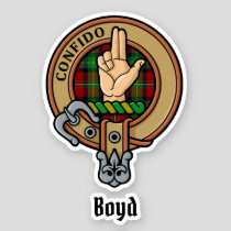 Clan Boyd Crest over Tartan Sticker