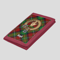 Clan Boyd Crest over Tartan Trifold Wallet