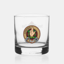 Clan Boyd Crest over Tartan Whiskey Glass