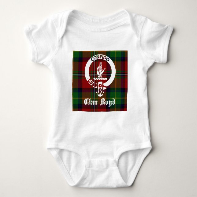 Clan Boyd Crest Tartan Baby Bodysuit (Front)