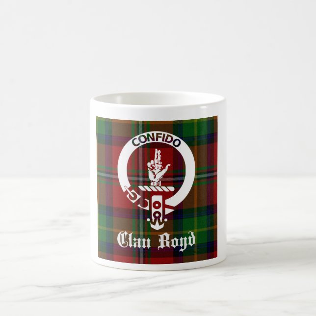 Clan Boyd Crest Tartan Coffee Mug (Center)