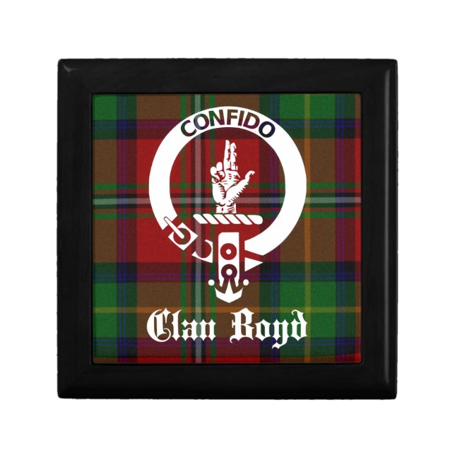Clan Boyd Crest Tartan Jewelry Box (Front)