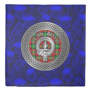 Clan Boyd Crest & Tartan Knot Duvet Cover