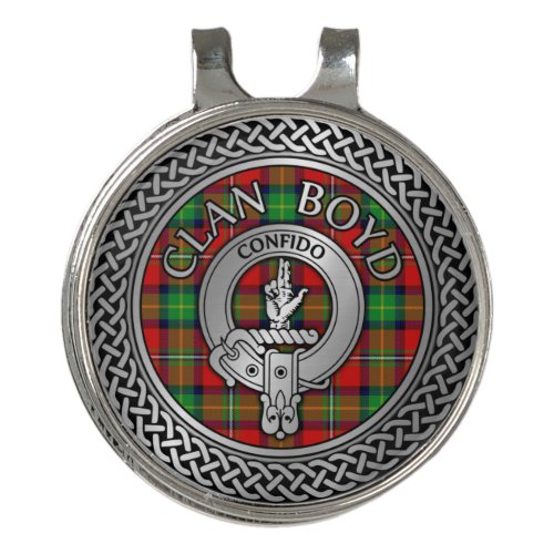 Clan Boyd Crest  Tartan Knot Golf Hat Clip