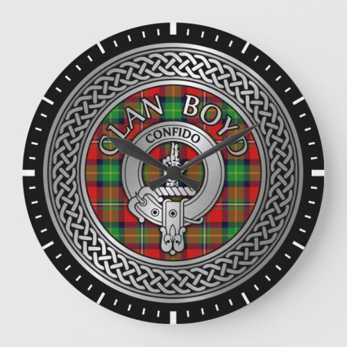 Clan Boyd Crest  Tartan Knot Large Clock