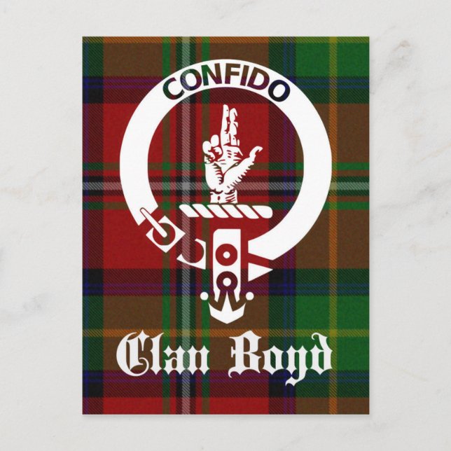 Clan Boyd Crest Tartan Postcard (Front)