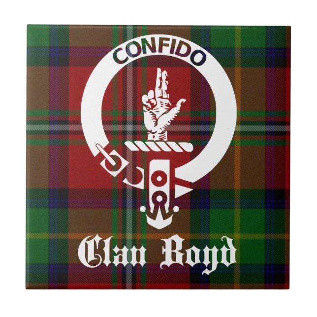 Clan Boyd Crest Tartan Tile (Front)