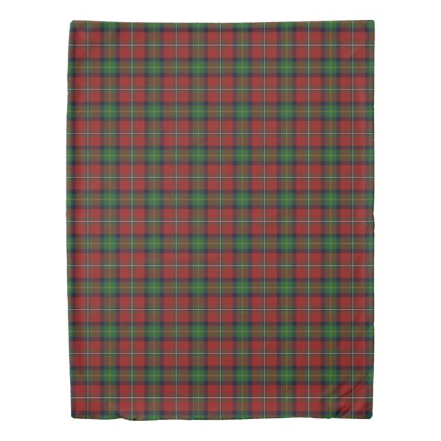 Clan Boyd Scottish Accents Red Green Tartan Duvet Cover (Front)