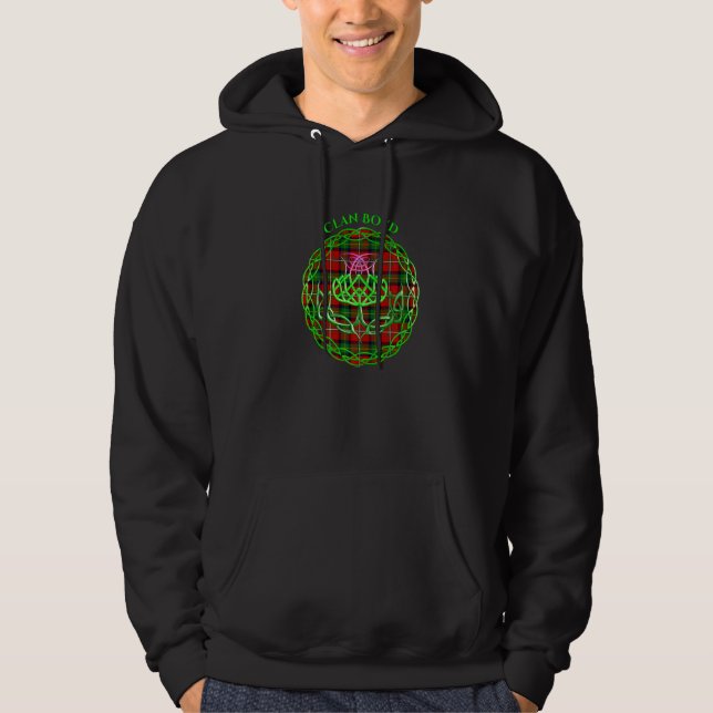 Clan Boyd Scottish Tartan Celtic Thistle Hoodie (Front)