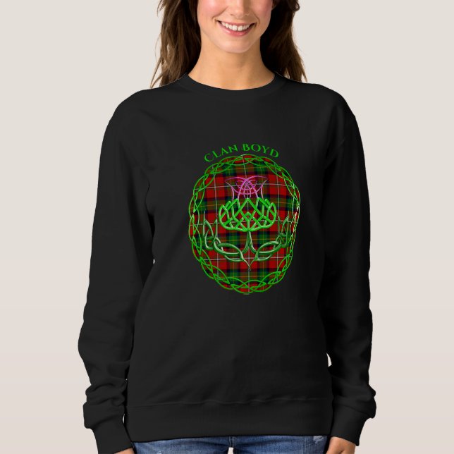 Clan Boyd Scottish Tartan Celtic Thistle Sweatshirt (Front)