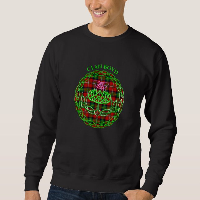 Clan Boyd Scottish Tartan Celtic Thistle Sweatshirt (Front)