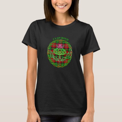 Clan Boyd Scottish Tartan Celtic Thistle T_Shirt