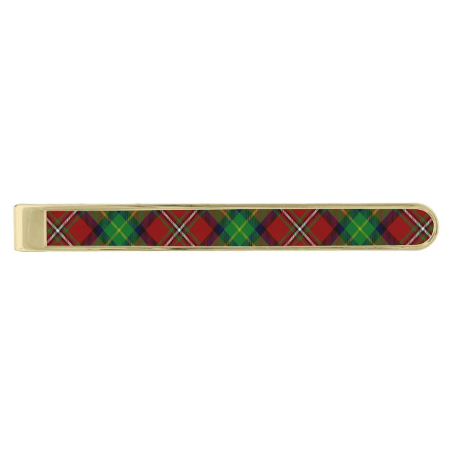 Clan Boyd Tartan Gold Finish Tie Bar (Front)