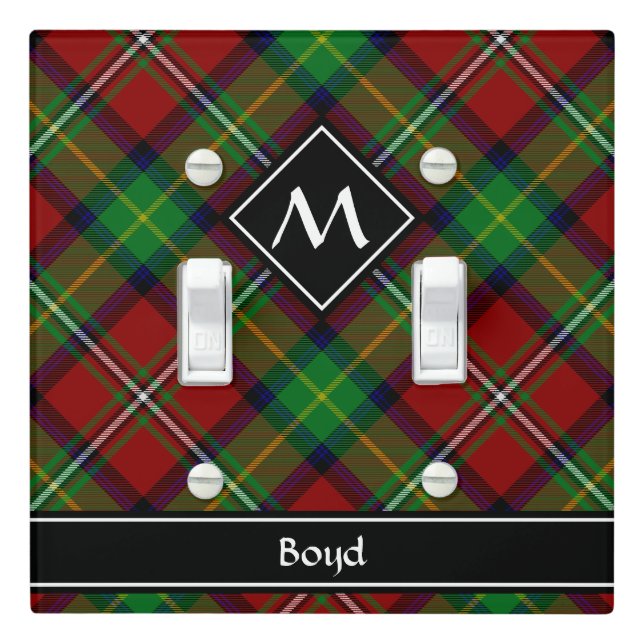 Clan Boyd Tartan Light Switch Cover (In Situ)