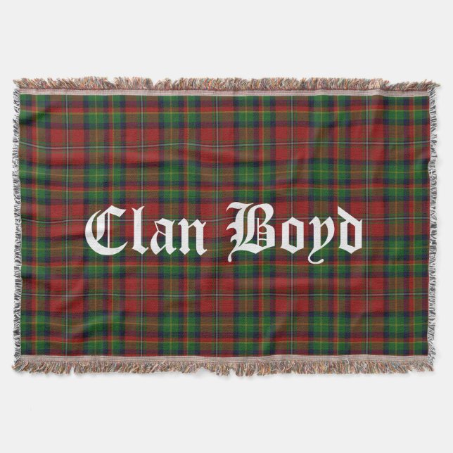 Clan Boyd Tartan Throw Blanket (Front)