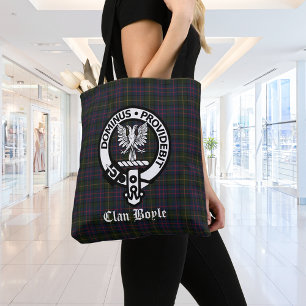 Clan Boyle Crest Badge & Tartan Tote Bag