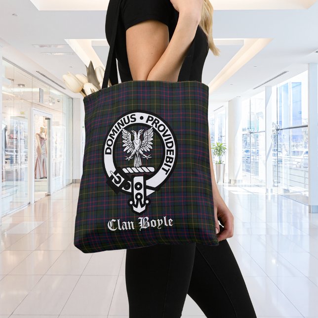 Clan Boyle Crest Badge & Tartan  Tote Bag (Creator Uploaded)