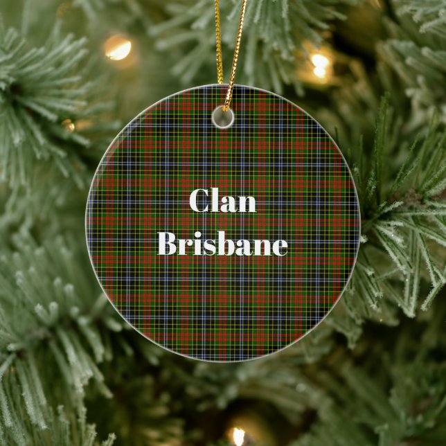Clan Brisbane Tartan Ceramic Ornament (Tree)