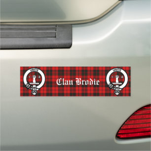 Clan Brodie Crest Badge and Tartan Car Magnet