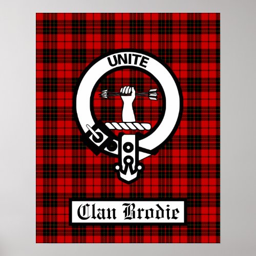 Clan Brodie Crest Badge  Tartan Poster