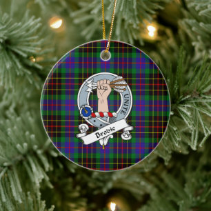 Clan Brodie Hunting Badge Tartan Plaid Ceramic Ornament