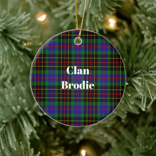 Clan Brodie Hunting Tartan Ceramic Ornament (Tree)