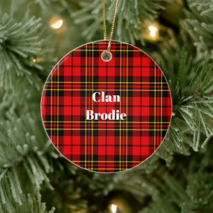 Clan Brodie Modern Tartan Ceramic Ornament