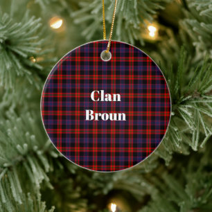 Clan Broun Modern Tartan Ceramic Ornament