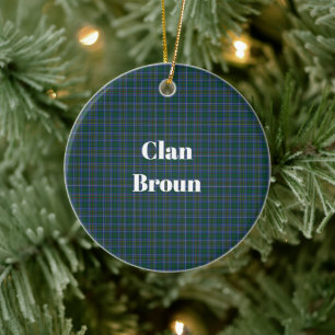 Clan Broun Tartan Ceramic Ornament
