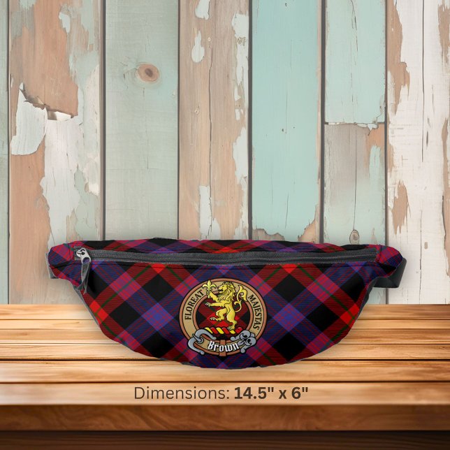 Clan Brown Crest over Tartan Fanny Pack (Creator Uploaded)