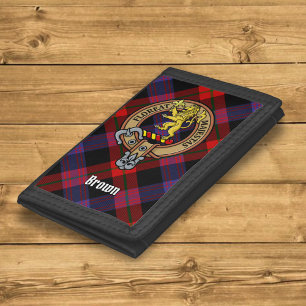 Clan Brown Crest over Tartan Trifold Wallet
