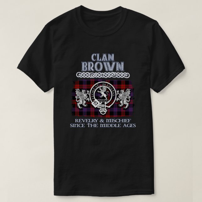 Clan Brown crest Scottish clans Scottish surname T-Shirt (Design Front)