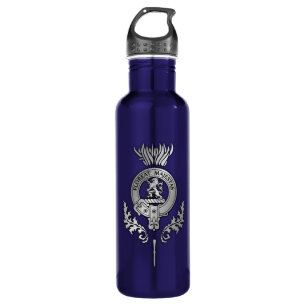 Clan Brown Crest & Scottish Thistle Stainless Steel Water Bottle