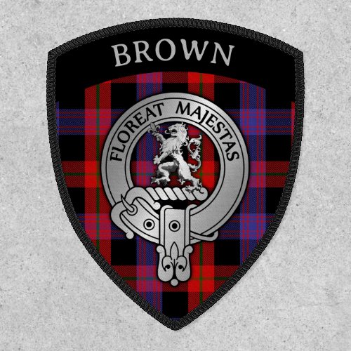 Clan Brown Crest  Tartan Shield Patch