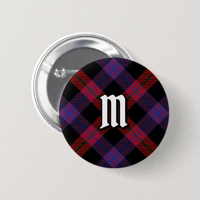 Clan Brown Tartan Button (Front & Back)