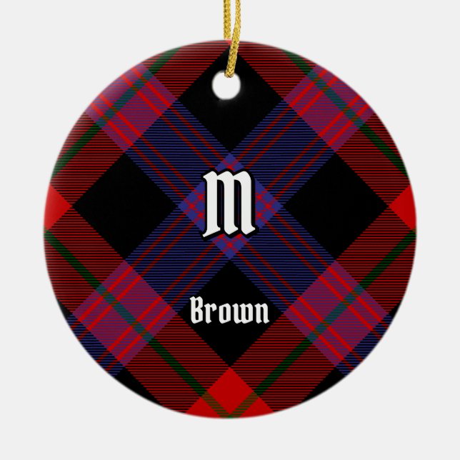 Clan Brown Tartan Ceramic Ornament (Front)