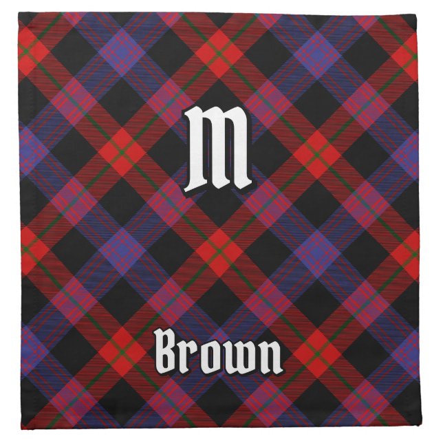 Clan Brown Tartan Cloth Napkin (Front)