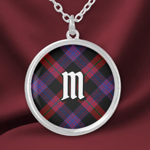 Clan Brown Tartan Silver Plated Necklace