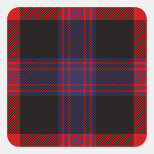 Clan Brown Tartan Square Sticker