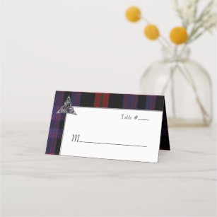 WEDDINGS 10 WHITE NAME PLACE CARDS WITH ROBERTSON CLAN STAG BURNS NIGHT 