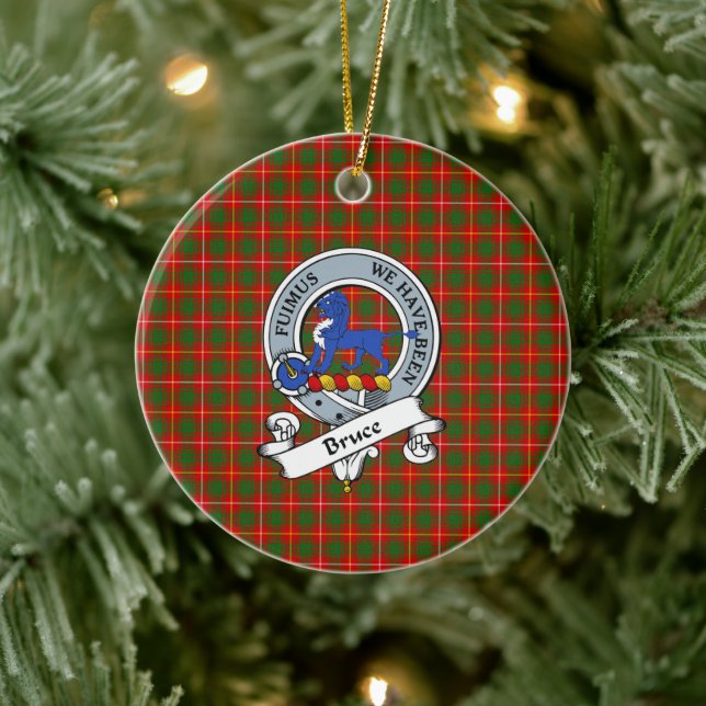 Clan Bruce Badge Tartan Plaid Ceramic Ornament (Tree)