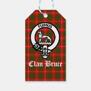 Clan Bruce Crest Badge & Tartan Custom Gift Tags