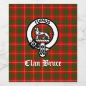 Clan Bruce Crest Badge & Tartan Custom Wine Label | Zazzle