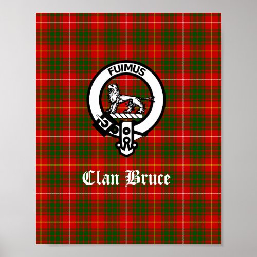 Clan Bruce Crest Badge  Tartan  Poster