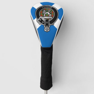 Clan Bruce Crest & Hunting Tartan on Saltire Golf  Head Cover